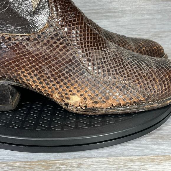 Vintage Tony Lama Men’s Python Snake Skin Cowboy Boots Style 8116 Size 11.5 - Picture 10 of 12